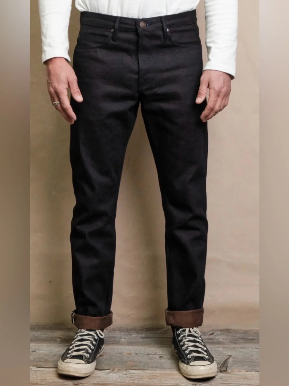 NWT Freenote Cloth - Rios - black/brown Slim Straight Fit Denim - 32